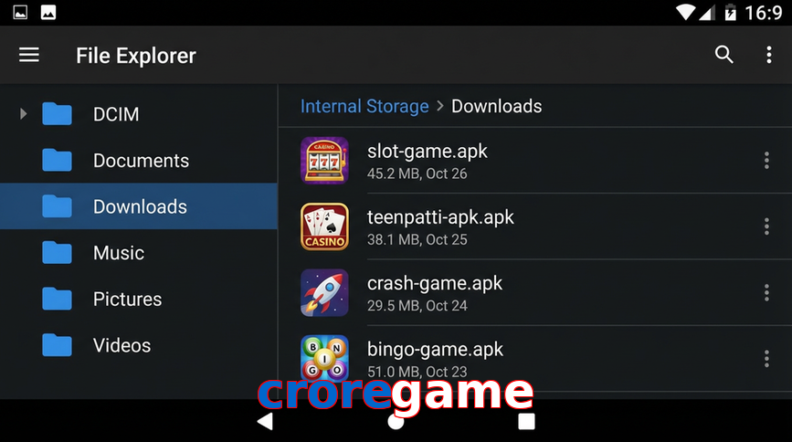 Main screen of Croregame gameapk page for PK players