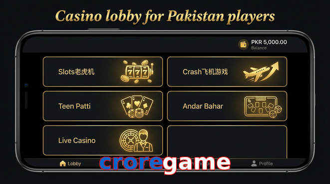 Lobby view of Croregame for Pakistan users
